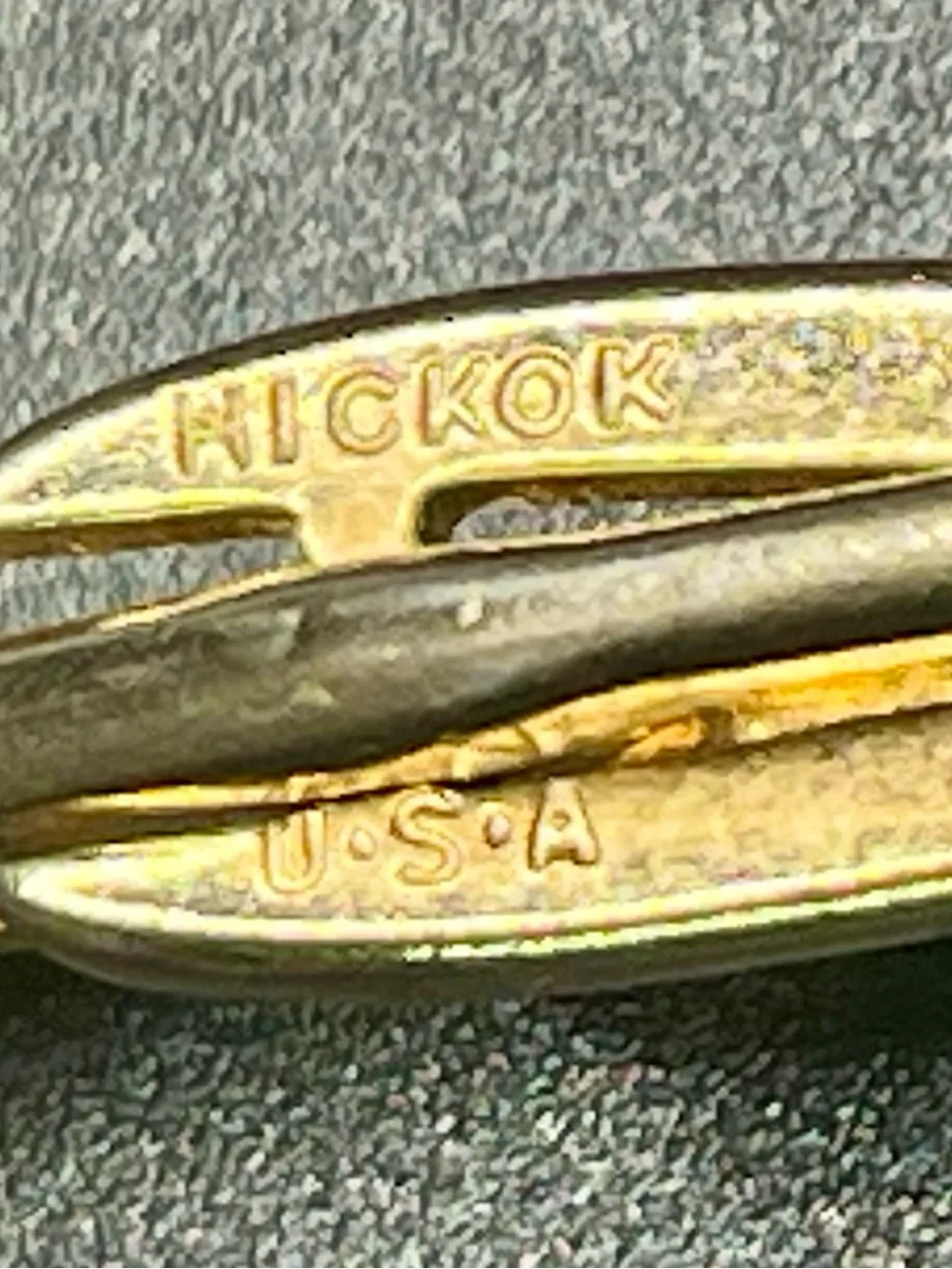 Vintage Hickok USA Faucet Tie Clip Gold Tone Novelty Plumber Tie Bar